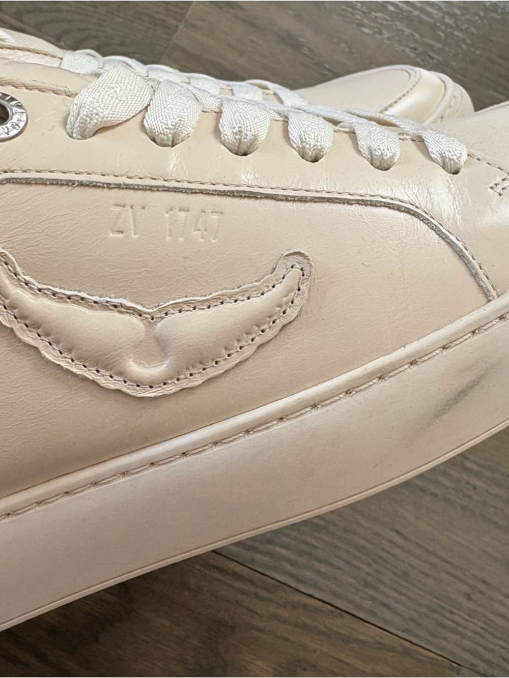 NWT ZADIG & VOLTAIRE 100% cow leather low-top fly on sneakers - Picture 14 of 14
